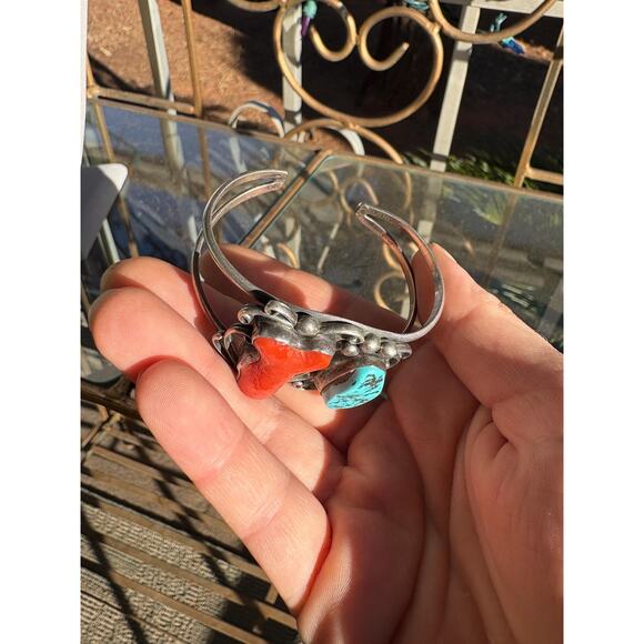 Artisan Sterling Silver Navajo Bracelet Genuine 1940’s Vintage - Picture 3 of 10